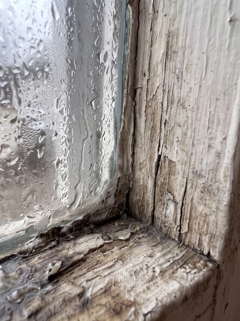 Epp Foundation Repair identifies condensation on basement windows, peeling paint, and possible mold growth as problem signs.