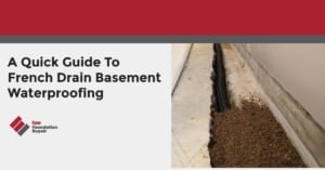 French drain in a basement floor.