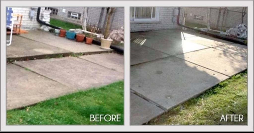 Photo of concrete lifting before and after
