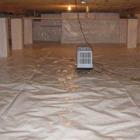 Photo of an encapsulated crawl space  