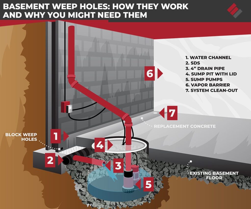 infographic basement weep holes