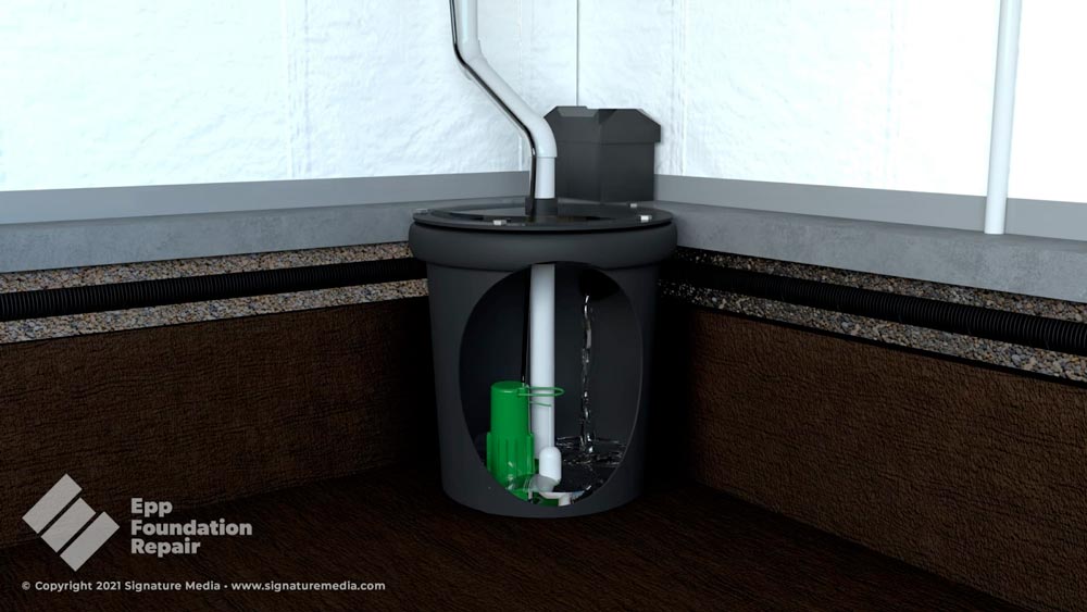 A sump pump is designed to remove excess water that accumulates in the ground around the foundation.