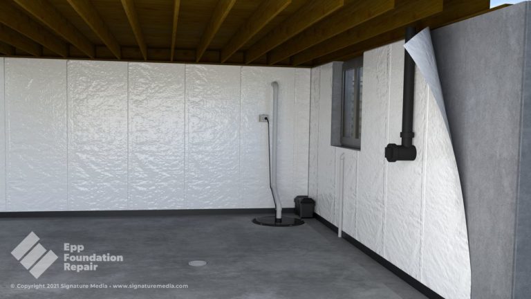 basement with vapor barrier